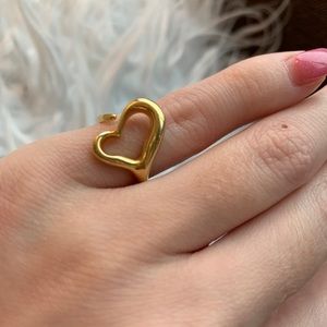 Tiffany Elsa Peretti 18k Gold Open Heart Ring